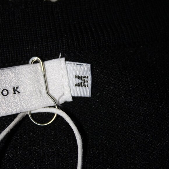 Avantlook Sz M Black White V Neck Striped Surplice 100% Polyester Dress - Picture 9 of 15